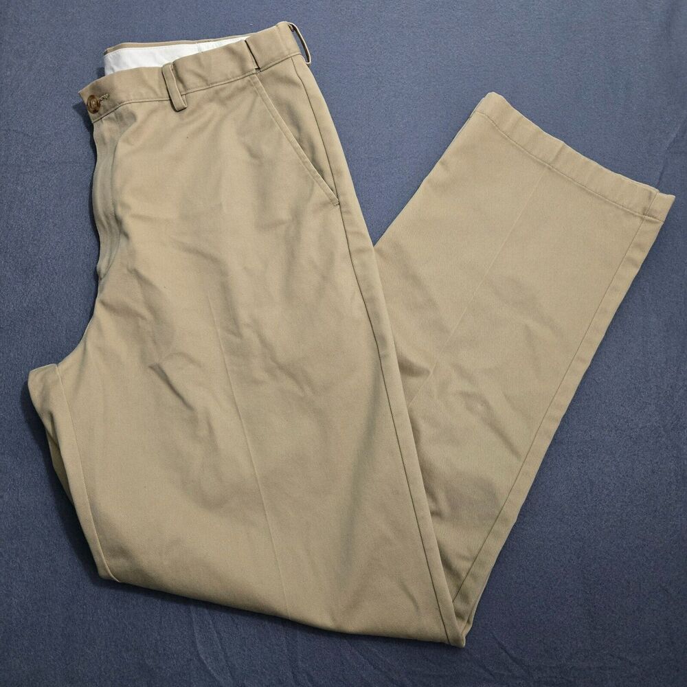 L.L. Bean Men 36X34 Comfort Waist Adjustable Waist Tan Pants